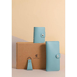 Набор женских кожаных аксессуаров Панама Бирюзовый BlankNote