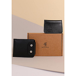 Мужской набор кожаных аксессуаров Вильнюс Черный BlankNote