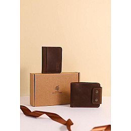 Набор кожаных аксессуаров Сингапур Коричневый BlankNote
