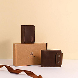 Набор кожаных аксессуаров Сингапур Коричневый BlankNote