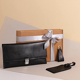 Набор кожаных аксессуаров для путешественника Сан-Диего Черный BlankNote