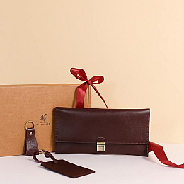 Набор кожаных аксессуаров для путешественника Марсель Бордовый BlankNote