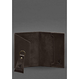 Подарковий набір шкіряних аксесуарів з українською символікою темно-коричневий BlankNote