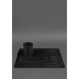 Набор для рабочего стола из натуральной кожи 1.0 черный Crazy Horse BlankNote