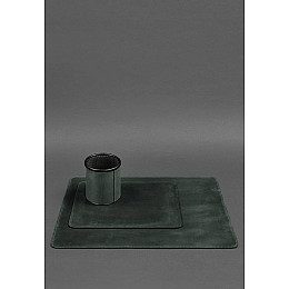 Набор для рабочего стола из натуральной кожи 1.0 зеленый Crazy Horse BlankNote