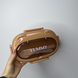 Ланч-бокс пластиковий 22*15*7 см Ал Пластик 1208 оранжевий