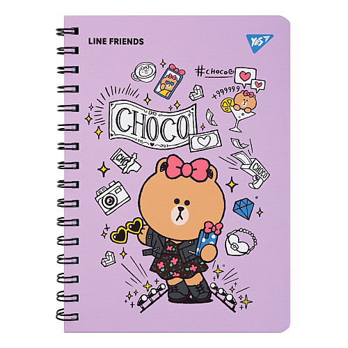 Блокнот YES А5 80 л Line Friends Choco (151771)