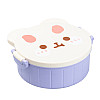 Ланч-бокс дитячий зі столовими приборами Happy Life Rabbit 18*18*7 см ліловий (HP12270V)