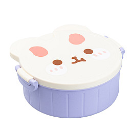 Ланч-бокс дитячий зі столовими приборами Happy Life Rabbit 18*18*7 см ліловий (HP12270V)