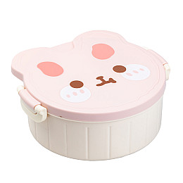 Ланч-бокс дитячий зі столовими приборами TS Kitchen Rabbit 18*18*7 см білий (HP12270W)