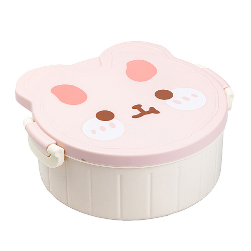 Ланч-бокс дитячий зі столовими приборами TS Kitchen Rabbit 18*18*7 см білий (HP12270W)