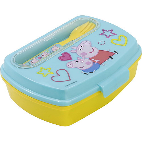 Ланч-бокс дитячий з ложкою і виделкою Stor Peppa Pig (13909)