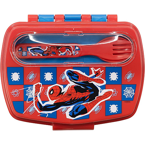 Ланч-бокс дитячий з ложкою та виделкою Stor Spider-Man (74709)
