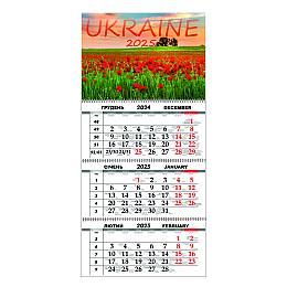 Квартальный настенный календарь на 2025 Vivay Украина 30x65 см Разноцветный (hub_es65sq)