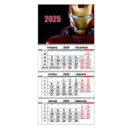 Квартальний настінний календар на 2025 Vivay Marvel 30x65 см Різнокольоровий (hub_6ta8md)