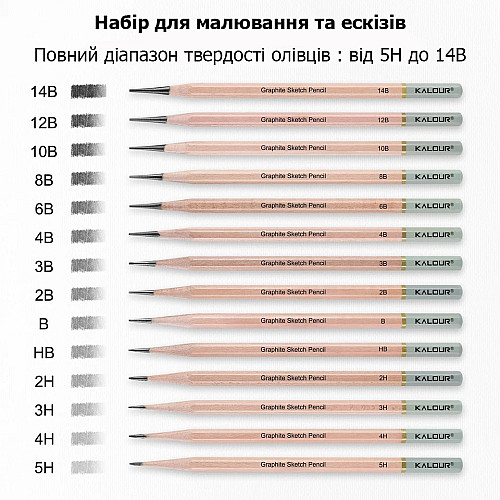 Набір для малювання та ескізів Kalour 18 предметів (YV-PSP018)