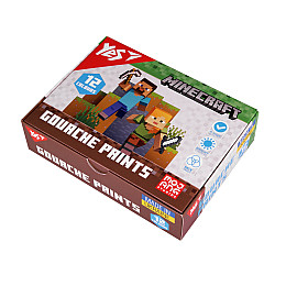 Краски гуашеві Yes Minecraft 12 кольорів 20 мл (230407)
