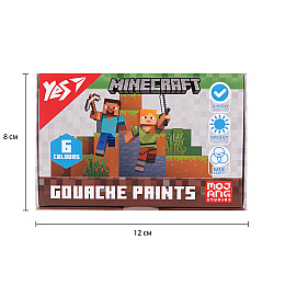 Краски гуашеві Yes Minecraft 6 кольорів 20 мл (230405)