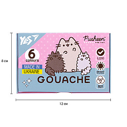Краски гуашеві Yes Pusheen 6 кольорів 20 мл (230400)