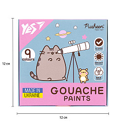 Краски гуашеві Yes Pusheen 9 кольорів 20 мл (230401)