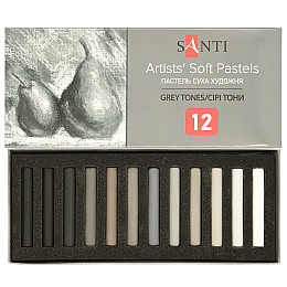 Пастель суха художня Santi Grey Tones 12 кольорів (353698)