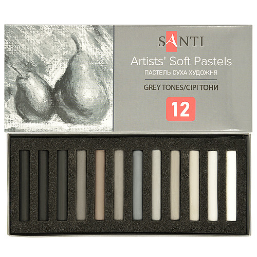 Пастель суха художня Santi Grey Tones 12 кольорів (353698)