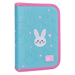 Пенал одинарный YES HP-04 Funny Bunny 14х21х4 см Розово-голубой (533625)