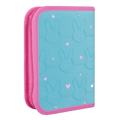 Пенал одинарный YES HP-04 Funny Bunny 14х21х4 см Розово-голубой (533625)