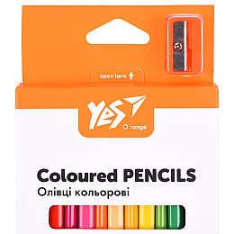 Карандаші кольорові YES Orange Line з точилкою 18 кольорів (290739)