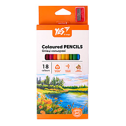 Карандаші кольорові YES Orange Line з точилкою 18 кольорів (290739)