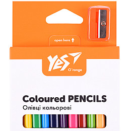Карандаші кольорові YES Orange Line з точилкою 24 кольори (290754)