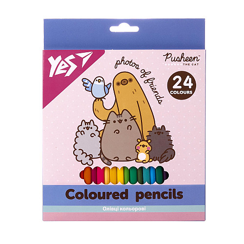 Карандаши цветные YES Pusheen 24 цветов (290771)