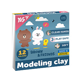 Пластилин YES Line Friends 12 цветов 240 г (540670)