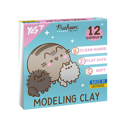 Пластилин YES Pusheen 12 цветов 240 г (540669)