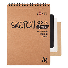 Скетчбук Santi DUAL 3в1 для графіки A4 33 л (743281)