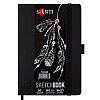 Скетчбук для графіки Santi з чорною папером 16x23 см PU 145 г/м2 56 л (743243)