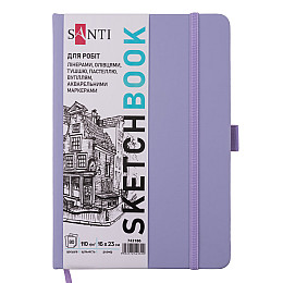 Скетчбук для графіки Santi 16х23 см PU 110 г/м2 Фіолетовий 80 л (743186)