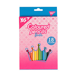 Кольорові олівці YES Barbie 18 кольорів (290735)