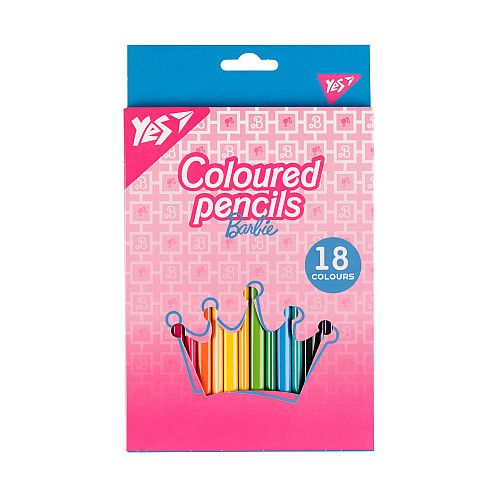 Кольорові олівці YES Barbie 18 кольорів (290735)