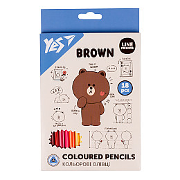 Карандаши цветные YES Line Friends 18 цветов (290712)