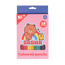 Карандаши цветные YES Line Friends Choco and Sally 18 цветов (290734)