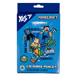 Карандаши цветные YES Minecraft 18 цветов (290715)