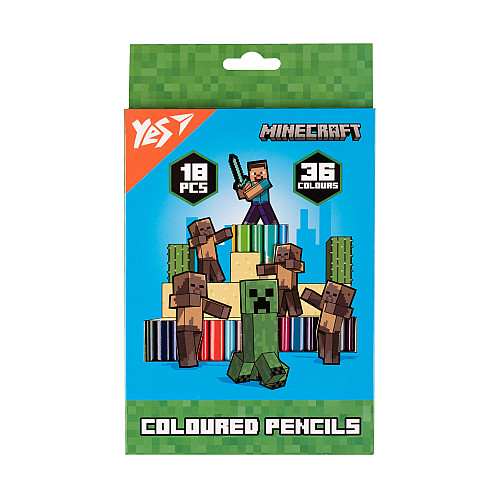 Карандаши цветные YES Minecraft Heroes 18/36 цветов (290750)