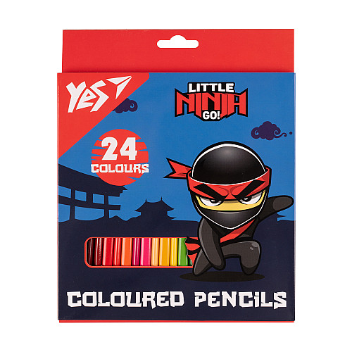 Карандаши цветные YES Ninja 24 цветов (290743)