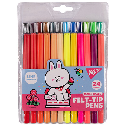 Фломастеры YES Line Friends 24 цвета (650556)