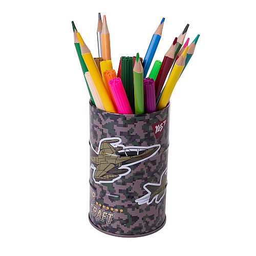 Стакан-подставка бочка YES Military 10,8х6,5 см Разноцветный (708097)