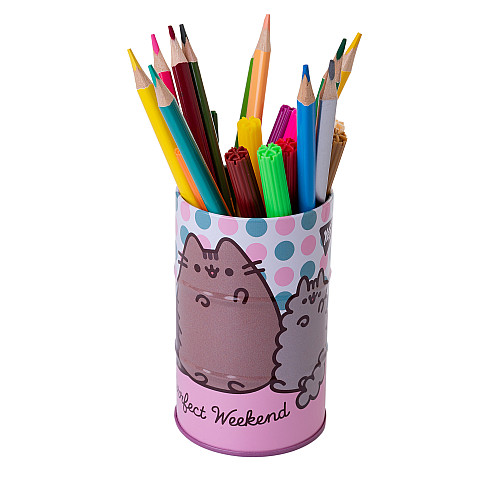 Стакан-подставка бочка YES Pusheen 10,8х6,5 см Разноцветный (708099)
