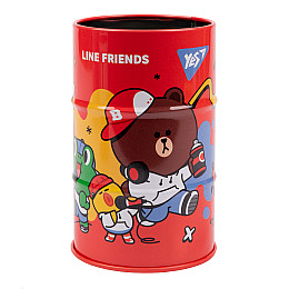 Стакан-подставка бочка YES Line friends 10,8х6,5 см Разноцветный (470504)