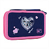Пенал подвійний YES HP-01 Bright Hearts 13х21х4 см Синьо-рожевий (533640)