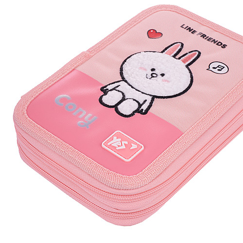 Пенал двойной YES HP-01 Line Friends Pretty Choco and Cony 13х21х4 см Разноцветный (533638)